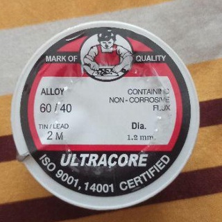 ตะกั่วบัดกรีแบบม้วน 60/40 แบรน์อุนตร้า ขนาด1.2MM Ultracore Alloy ยาว2เมตร ตะกั่วบัดกรี