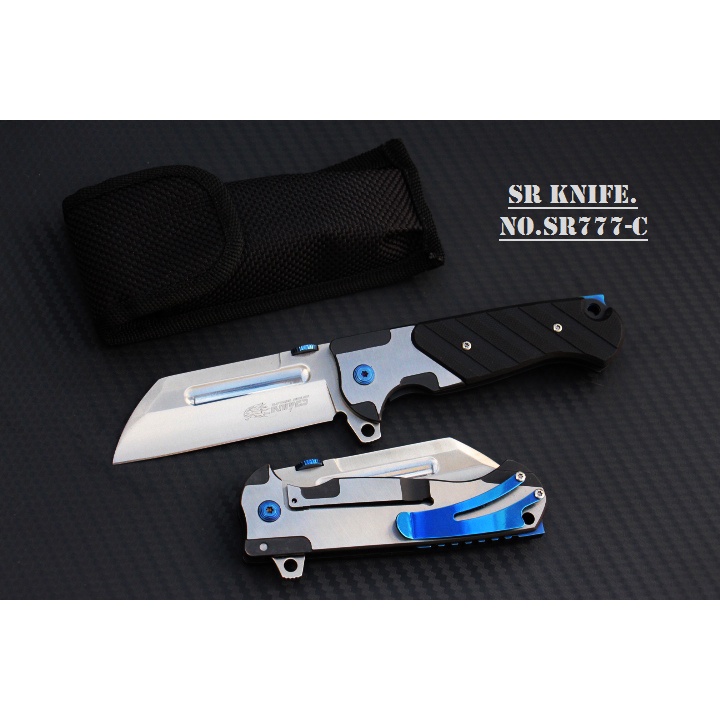 มีด SR KNIVES รุ่น SR777C New divide.  ใบ Stainless Steel 5Cr13MOV  ด้ามจับ G10 แท้ระบบเฟรมล็อค