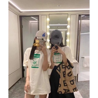 Bentoy*(AD2)เสื้อยืดแขนสั้นคอกลมสีครีมลายกบน่ารัก