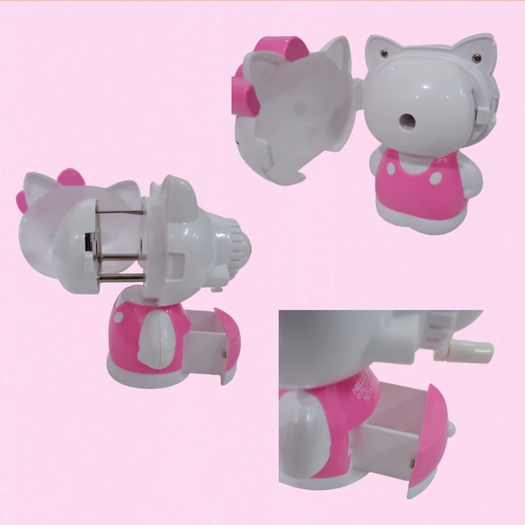 💝กบเหลาดินสอมือหมุนคิตตี้นักเรียนประถมกบเหลาดินสอกบเหลาดินสอ Hello Kitty💝