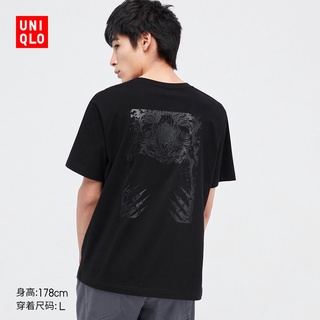 เสื้อยืดพิมพ์ลาย Uniqlo เสื้อยืดคอกลม แขนสั้น พิมพ์ลายการ์ตูนมังงะ สําหรับผู้ชาย และผู้หญิง