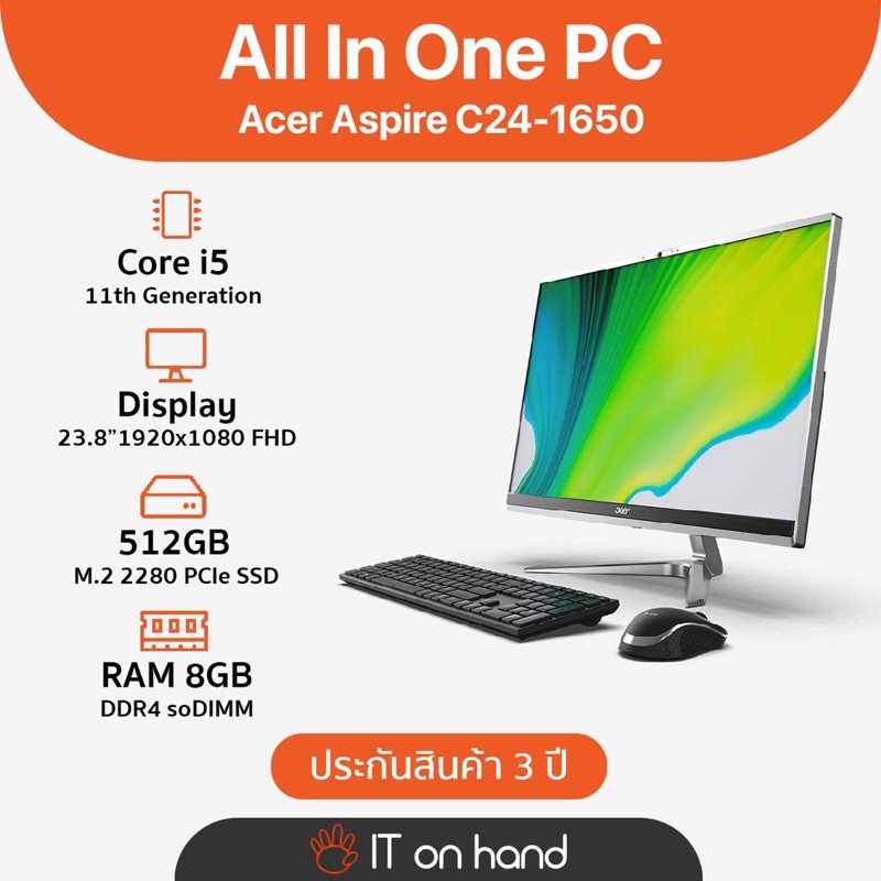 All In One PC Acer Aspire C24-1650-1138G0T23Mi/T006 (DQ.BFSST.006)