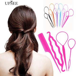 * จัดแต่งทรงผม Clip Bun Maker Twist Braid ผมออกแบบเครื่องมือหางม้า