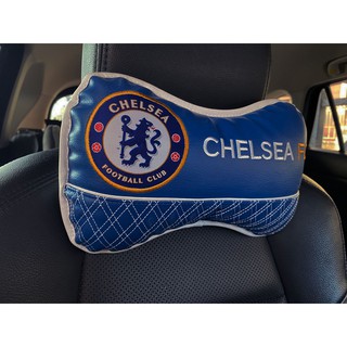 ลิขสิทธิ์แท้ เชลซี หมอนรองคอ ทรงกระดูก 1 ชิ้น หนังเทียม ใหม่ Chelsea Faux Leather 1 pc Car Neck Rest Cushion Head Pillow