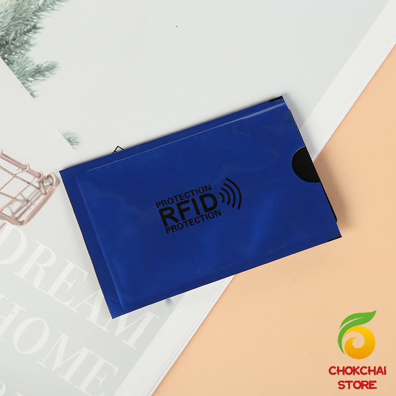 Chok ซองอลูมิเนียมใส่บัตรเครดิต กันขโมยข้อมูล RFID กันขโมย ปลอกการ์ดฟอยล์ bank card case