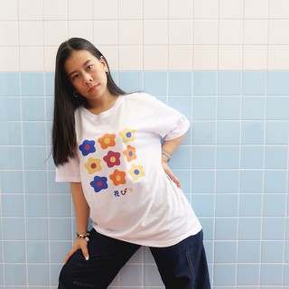 เสื้อขาวลายดอกไม้ ความเรียบง่าย สไตล์เกาหลี (มีเก็บปลายทาง) An Lee