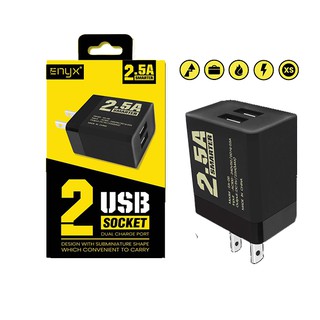 37_yy ENYX EA-06 Adapter 2.5A Smarter 2 USB หัวชาร์จจ่ายไฟเร็วแรง 2.5A อะแด๊ปเตอร์ 2 ช่อง หัวชาร์จไว หัวชาร์จ 2 ช่อง