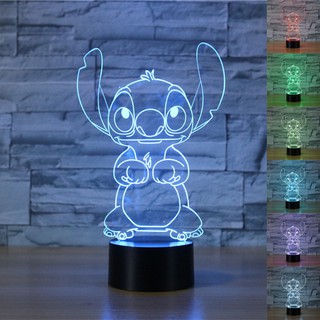 Lilo &amp; Stitch โคมไฟ LED 7 สีสำหรับเด็ก