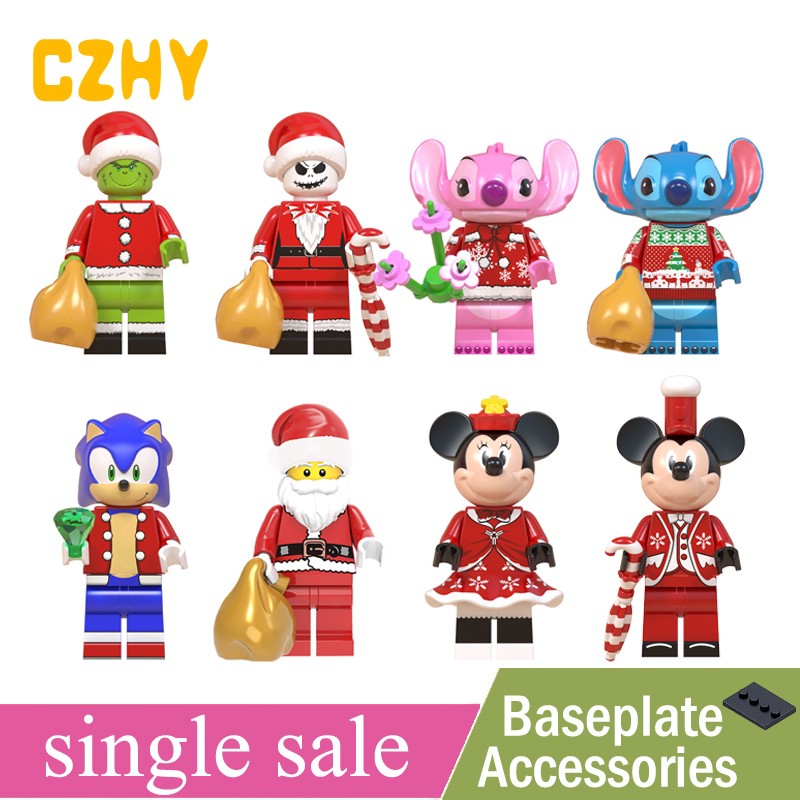 ของเล่นคริสต์มาสที่เข้ากันได้ Minifigures Stitch Sonic Grinch Building Blocks WM6076
