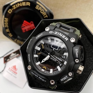 นาฬิกาข้อมือชาย สุดเท่ !!! D-ZINER (ดีไซเนอร์) แบรนด์แท้ 100 %  กันน้ำ  ขนาดใหญ่ King Size  ( พร้อมกล่อง ปั๊มโลโก้ )