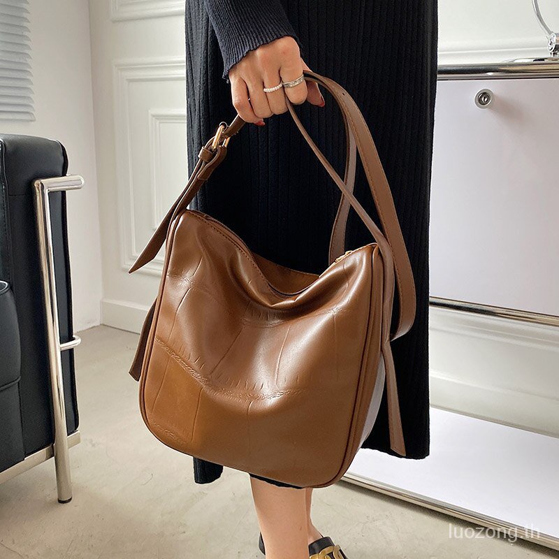 Diagonal cross bag Solid color stone tote bag
