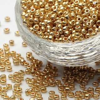 Beadthoven 50g Electroplate Glass Seed Beads Rondelle Goldenrod 3x2.3mm Hole: 0.7mm. 1500pcs/50g