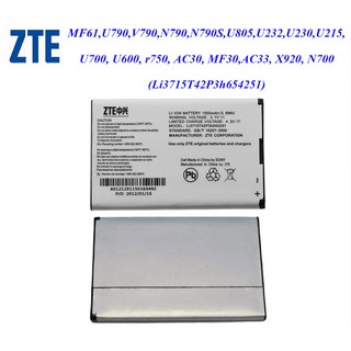 แบตเตอรี่ ZTE Pockit Wifi MF61,MF30,V790(Li3715T42P3h654251) 1500mAh