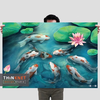 โปสเตอร์ภาพปลาคาร์ป 8 ตัว 8 Koi Fish