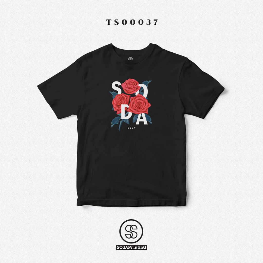 เสื้อยืดพิมพ์ลาย SODA Rose ผ้านิ่มใส่สบาย (TS00037)