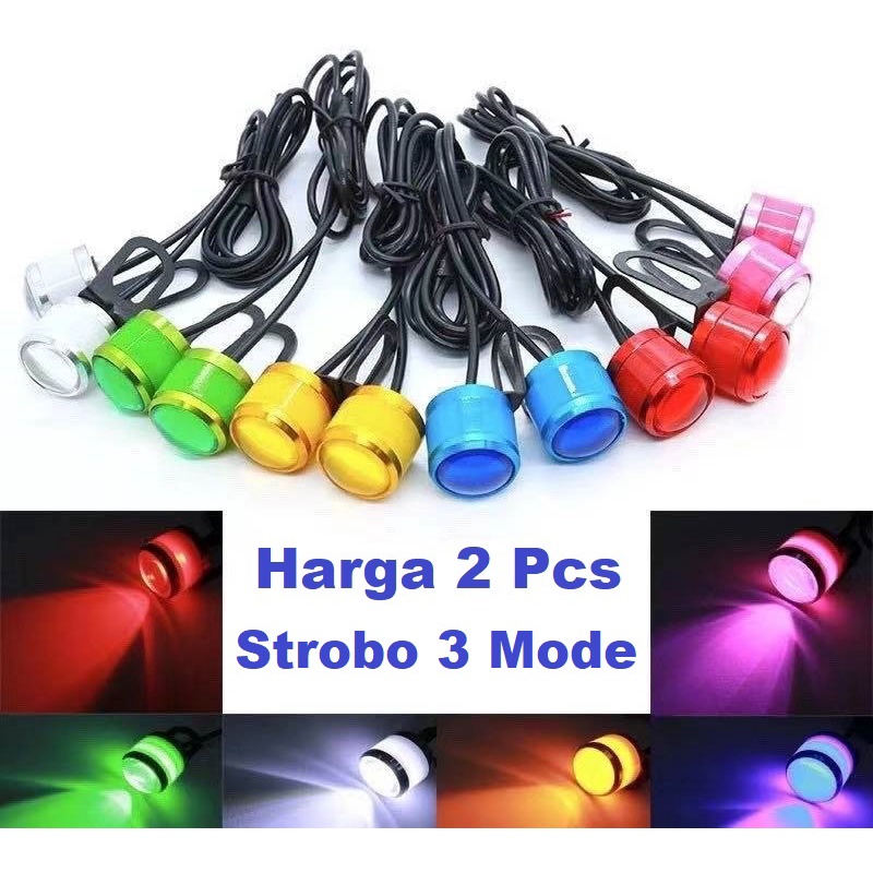 MATA Eagle Eyes ไฟ LED Eagle Eyes Strobe แฟลช Panoramic รถรถจักรยานยนต์ 3 โหมดวงเล็บกระจกมองหลัง Str