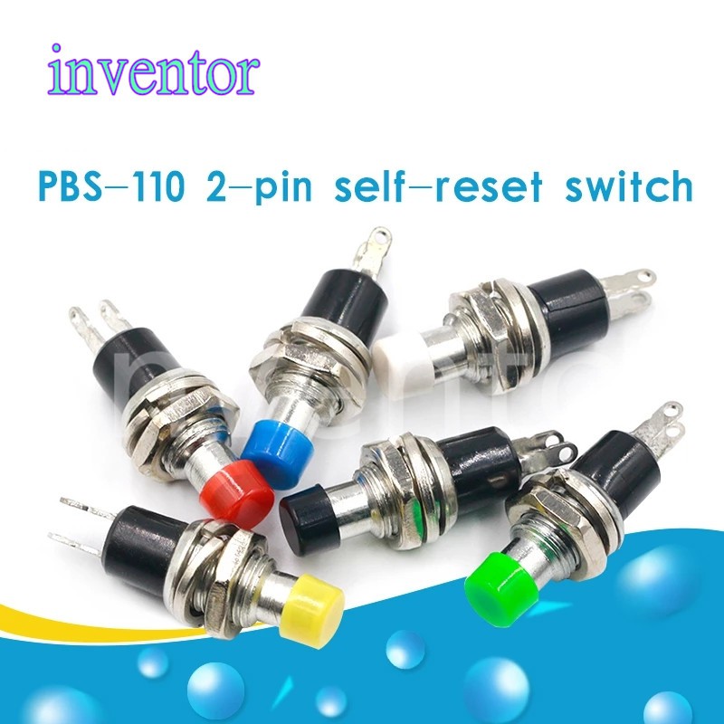 【1 ชิ้น】pbs-110 สวิตช์ปุ่มกดชั่วขณะ 7 มม. กดสวิตช์รีเซ็ต เปิดปิดชั่วขณะ ปุ่มกดไมโครสวิตช์ เปิดปิดเป็นปกติ NO