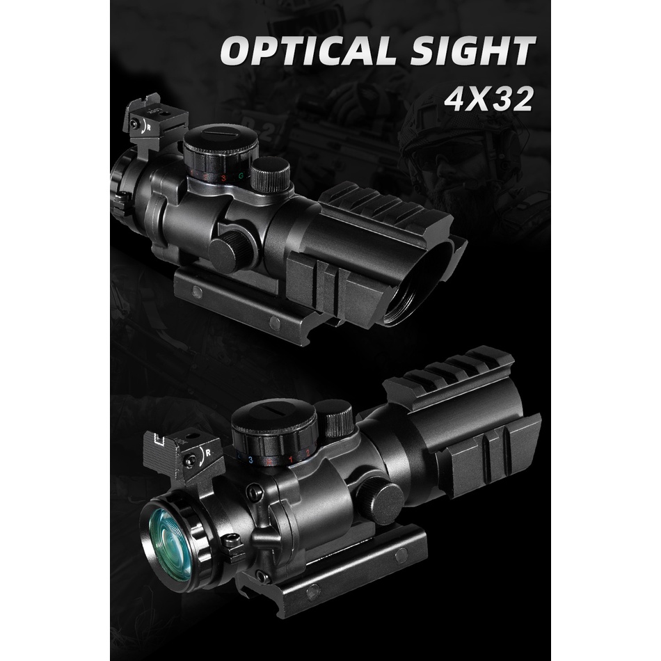 Aim-O ACOG red dot fiber 1x32 vizier voor airsoft