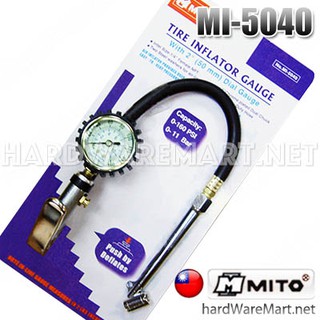 MITO หัวเติมลม+เกจ์วัดลม 15bar.  รุ่น MI-5040  มิโต้ ไต้หวันแท้ 100%