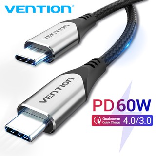 Vention Usb C To Usb C PD 60W 5Gbps Fast Charger QC4.0 Type-C for Samsung Galaxy S10 S20 TAA