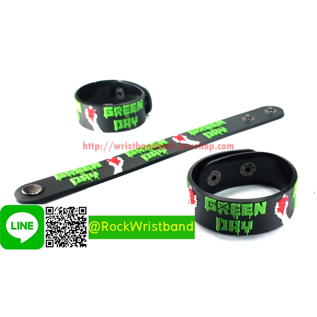 Green Day ขายริสแบนด์ กรีนเดย์ GDY275NA Wristband กำไลข้อมือวงร็อค