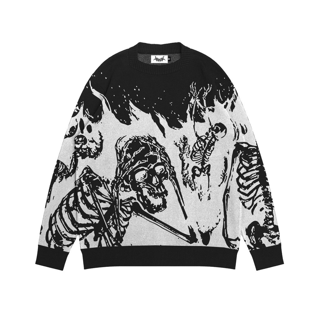 Oversize KNITWEAR | หลุมนรก | สีดําดํา | Yikesallday