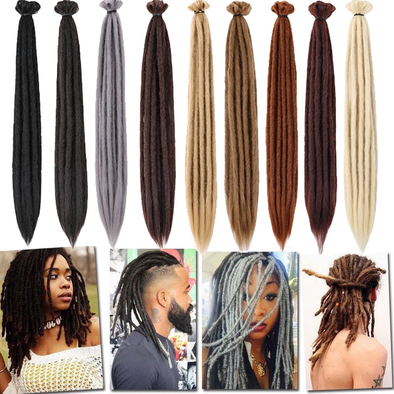 Dreadlock ผมสังเคราะห์ Dreadlocks 20 นิ้ว 1 Strands สีดําสีน้ําตาลสําหรับผู้หญิงและผู้ชาย