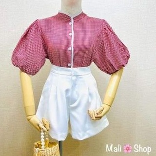 ป้าย Mali shop เสื้ออาหมวยคอจีน แขนฟักทอง