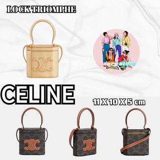 CELINE  LOCK TRIOMPHE กระเป๋าถือหนังวัวเคลือบลามิเนต/กระเป๋าสตรี/กระเป๋าถือ/กระเป๋าสะพายข้าง/กระเป๋าสะพาย/รูปแบบ