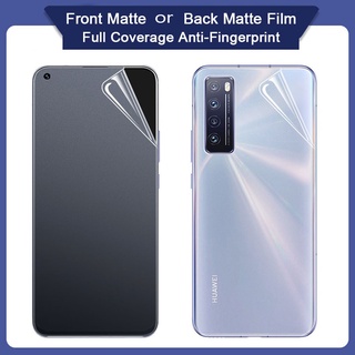 ฟิล์มไฮโดรเจล กันรอยหน้าจอ หน้า หลัง เนื้อแมตต์ กันรอยนิ้วมือ สําหรับ Huawei P20 P30 Pro P40 Lite Mate 30 Nova 5T 7 SE 7i 8 9 Y7 Y9 Y9A Y6P Y5P Honor 50