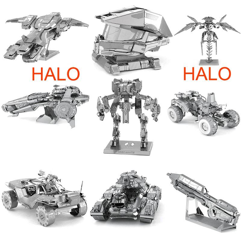 ปริศนาโลหะ HALO 3D Metal Model Puzzle DIY Kids Adult Educational Toys