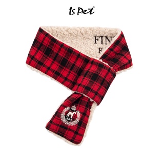 ISPET PLAID PLUSH  SCARF   RED