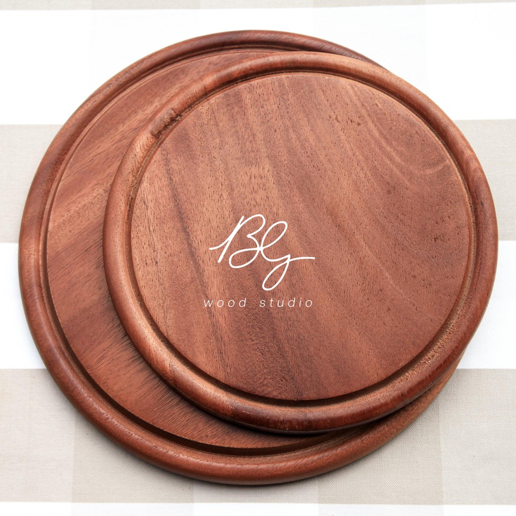 เขียงกลม หน้าเรียบ ไม้จามจุรี by BG WOOD STUDIO