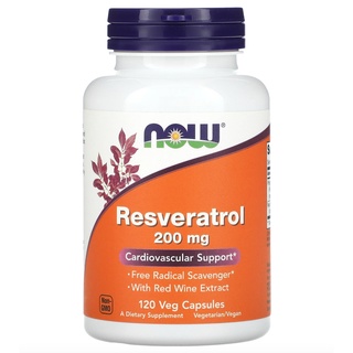 Now Foods, Natural Resveratrol, 200 mg 120 Veg Cap