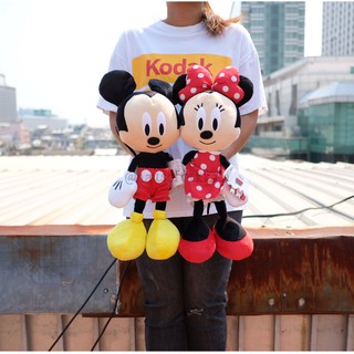 ตุ๊กตา Mickey Mouse มิกกี้ &amp; Minnie Mouse มินนี่ Standard ผ้า EF ตัวนุ่ม 18นิ้ว มิกกี้เม้า มินนี่เม้า มิกกี้เมาส์