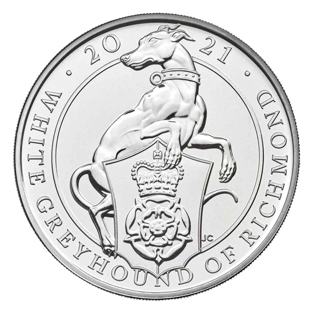 UK Coin, 2020 Queen’s Beast White Greyhound BU Coin