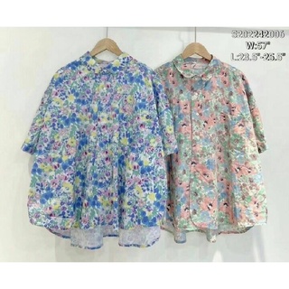 เชิ้ตคอตตอน100% งานญี่ปุ่น japanese short sleeves color print cotton shirt