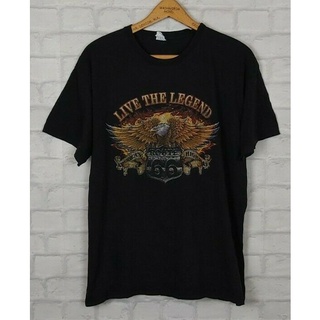 ขายดี เสื้อยืดลําลอง แขนสั้น พิมพ์ลาย VINTAGE RETRO BRIGHT BOLD GOLDEN EAGLE ROUTE 66 HIGHWAY USA CRAZY TOP IIebbi50HPbn