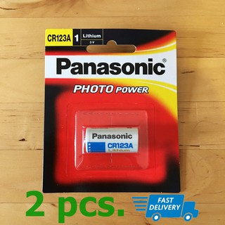 ได้ถ่าน2ก้อน Panasonic CR123A ถ่านลิเที่ยม สำหรับ กล้อง ไฟฉาย Surefire ของแท้ ของใหม่ Lithium Battery 3V CR123