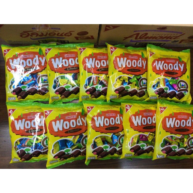 🔥ขายส่ง🔥United Woody ช็อคโกแลตรสผลไม้รวม ขนาด275g บรรจุ50เม็ด(1ลังมี12ห่อ)