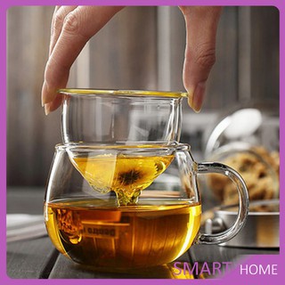 [A658] พร้อมถ้วยกรองกากชาและฝากปิดในตัว แก้วชงชา สวยหรูดูแพง Glass teapot