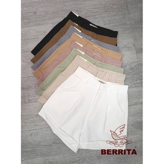 031 กางเกงขาสั้น เอวสูง Berrita ซิบหน้า ตะขอหน้า ขาดับเบิ้ล พร้อมส่ง