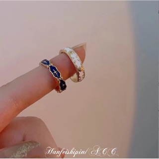 Temperament Enamel Ring Ladies New Retro Classic Pattern Malachite Green Zircon Niche Design Light Luxury Ins Tide Art Index Finger Ring Female