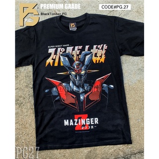 tshirtเสื้อยืดคอกลมฤดูร้อนPG 27 Mazinger Z Robot เสื้อยืด หนัง นักร้อง เสื้อดำ สกรีนลาย ผ้าหนา PG T SHIRT S M L XL XXLSt