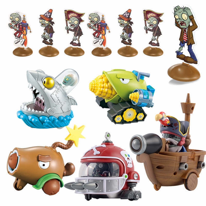 Plant Pirate Zombies Shooter Set Pull Back Action Figure Model Accessories Bulk