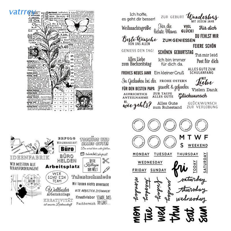 VA English Sentences Silicone Clear Seal Stamp DIY Scrapbooking