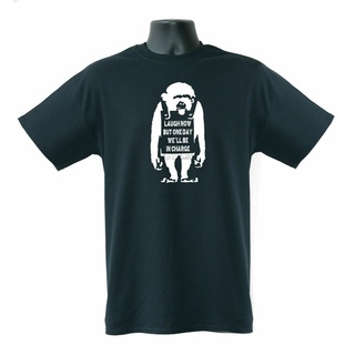 Tee leee  Banksy Laugh Now ลิงถนนศิลปะตลกบุรุษสตรีทเสื้อยืดเด็ก S-Xxl