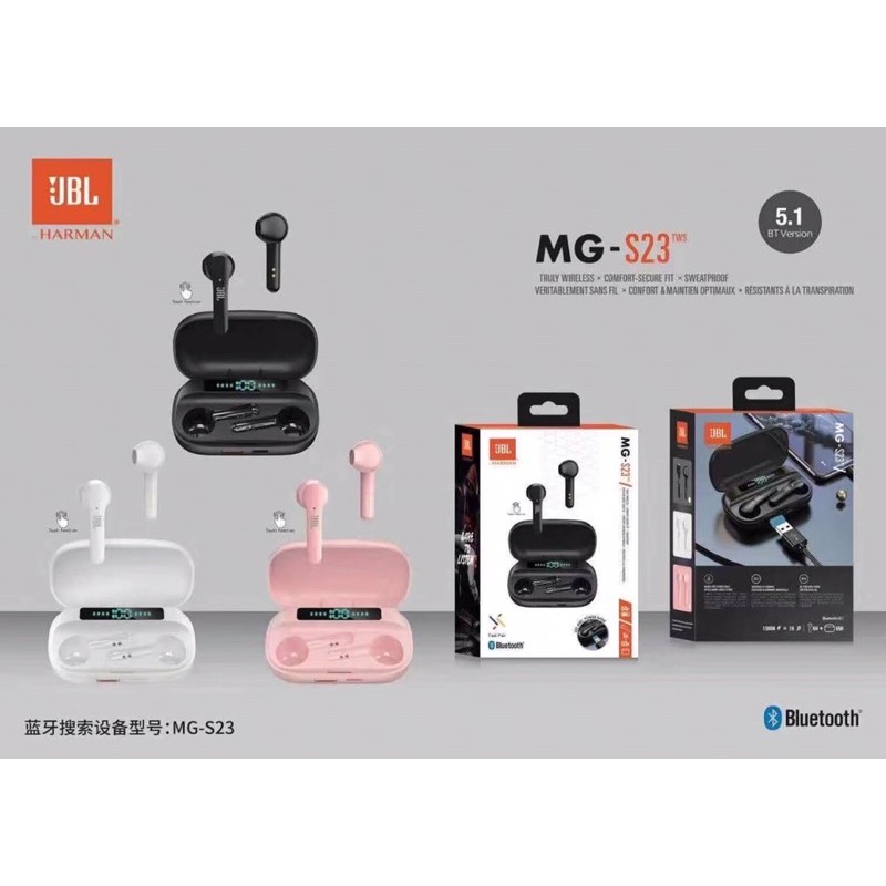 หูฟังบลูทูธJBL MG-S23 TWS หูฟังไร้สายบลูทูธ เป็นแบตสำรองได้