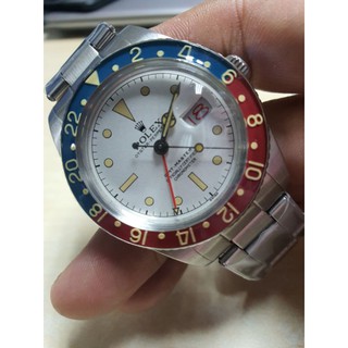 การันตรีถูกกว่าทุกเจ้าในตลาดครับRolex Gmt-Master Pepsi Vintage 1958 ข้างรู เครื่อง Swiss Eta รุ่นนี้หายากนานๆมีมาทีนะคับ