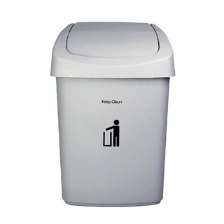 ถังขยะฝาสวิง รุ่น HH-206P ขนาด 50 ลิตร สีเทาอ่อน ถังขยะ Swing Lid Trash Can Model HH-206P Size 50 Liters Light Gray